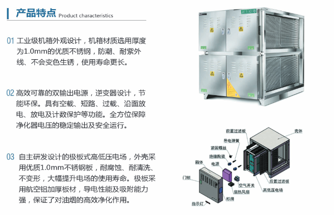 油（yóu）煙（yān）淨化器產品特點