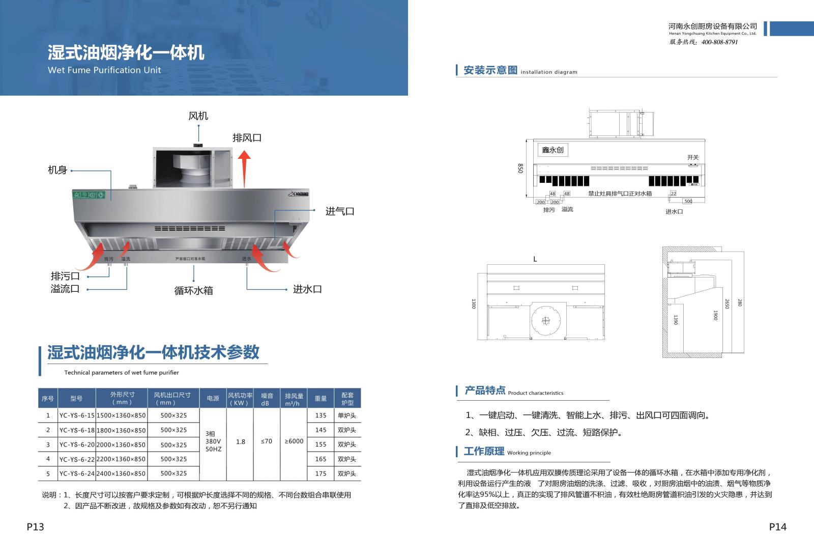 鑫永创湿式油烟净化一体机系列